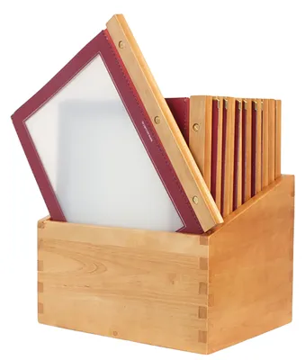 Obrázek produktu pro Securit Box s jídelními lístky WOOD, vínová (20 ks)