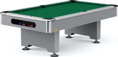 Produktbild von Automaten Hoffmann Billardtisch "Club Pro III" Dekor Grau, EuroSpeed, Grün, 9 ft (Spielfeld 254x127 cm)