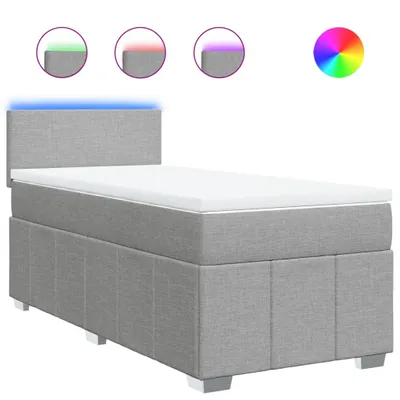 Produktbild von vidaXL Boxspringbett mit Matratze Hellgrau 90x200 cm Stoff