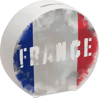 Produktbild von Spardose mit Frankreich-Flagge im Used Look - Sparschwein für Urlauber