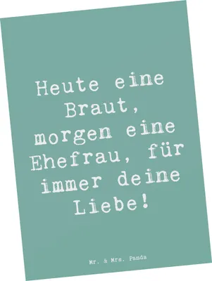 Produktbild von Mr. & Mrs. Panda Postkarte Spruch Braut Liebe - Meeresbrise - Geschenk, Postkarten, Brautfest, Fotokarte, Hochzeit, Lebensbund, Geschenke, Hochzeitstag, Ansichtskarte
