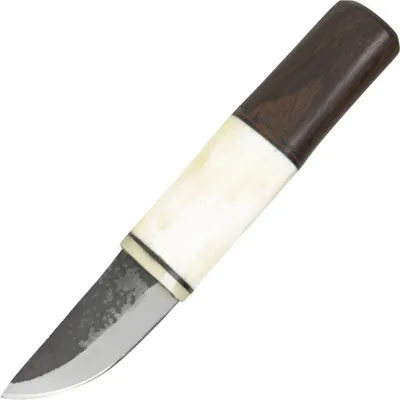 Produktbild von kurzes Messer Mittelalter mit Shishamholz und Knochen in Lederscheide