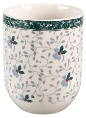 Produktbild von Clayre & Eef Tasse 100 ml Weiß Grün Porzellan Blumen