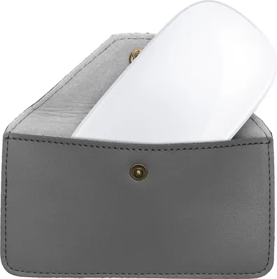 Produktbild von kwmobile Maus Schutzhülle kompatibel mit Apple Magic Mouse / ThinkPad Mouse / Pebble Mouse / Xiaomi Mouse Hülle - Leder Hülle für PC Mouse - Echtleder