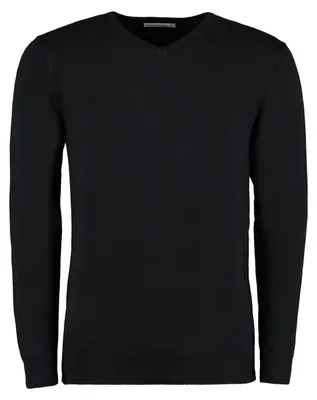 Produktbild von Kustom Kit - "Arundel" Sweatshirt V-Ausschnitt für Herren FK2772 (3XL) (Schwarz)