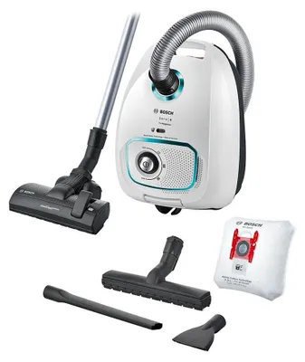 Imagen del producto de Bosch Serie 4 BGBS4HYG1, 600 W, Cilíndrico, Aspiradora de seco, Bolsa para polvo, 4 litros, Filtro higiénico