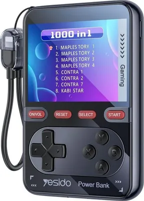 Obrázek produktu pro Yesido Bärbar Retro Spelkonsol Powerbank 10000Mah 20W + Lightning-kabel