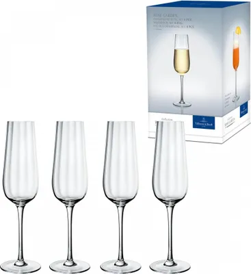 Zdjęcie produktu dla Villeroy & Boch Rose Garden zestaw 4 kieliszków do szampana, pucharki 120ml