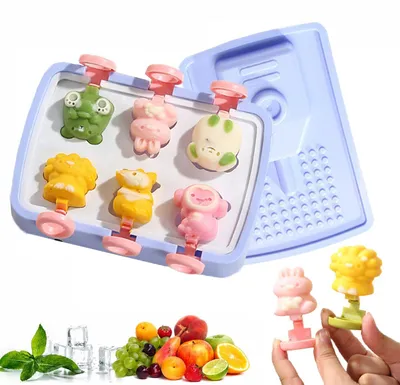 Silikon-Eislutscherform 5 Stück mit Deckel, Katzenpfote