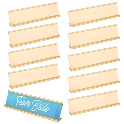 Produktbild von Set aus 10 Aluminium Namensschildhaltern für Büro und Veranstaltungen