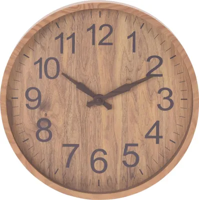 Produktbild von H&S Decoration | Wanduhren - Wanduhr Holz - 30 cm - Dunkelbraun - Modernes Design - Große Ziffern