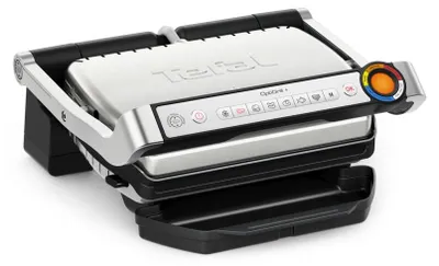 Produktbild von Tefal OptiGrill + GC717D10, Edelstahl, Edelstahl, Rechteckig, Tasten, 600 cm², 300 x 200 mm