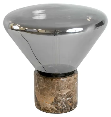 Image de Lampe de table en verre fumé gris à effet miroir et marbre céramique 8115