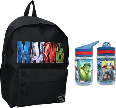 Produktbild von Marvel Avengers Jungen Rucksack Backpack Tasche plus Trinkflascha Gr.43x30x14 cm