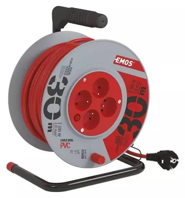Produktbild von Verlängerungskabel, 30m / 230V, Spule, 4 Steckdosen