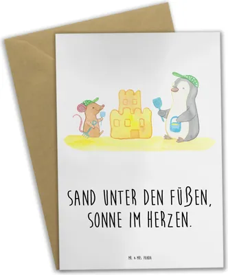 Produktbild von Mr. & Mrs. Panda babykarte Sommer Meer Strand - Weiß - Geschenk, am, genesungskarte, Kamin, Küstenurlaub, Lebensfreude, Blühende Blumen, dankeskarten, Strandurlaub, Küste