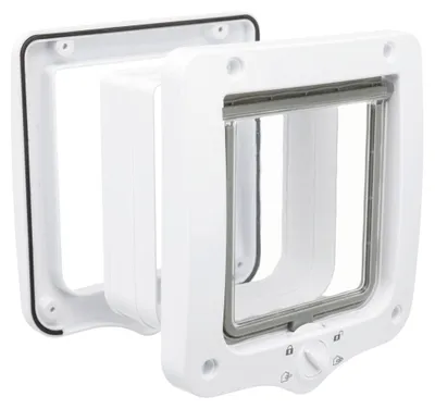 Produktbild von TRIXIE 4-Wege Freilauftür mit Tunnel - weiß - 20 × 22 cm
