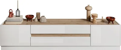 Image de CALICOSY - Meuble TV 2 portes et 2 tiroirs Utopia - L205 cm