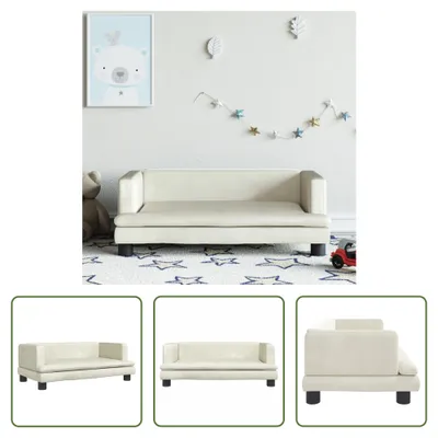 Imagen del producto de El sofá infantil "Living Store" en color crema, con dimensiones de 80x45x30 cm, fabricado en terciopelo