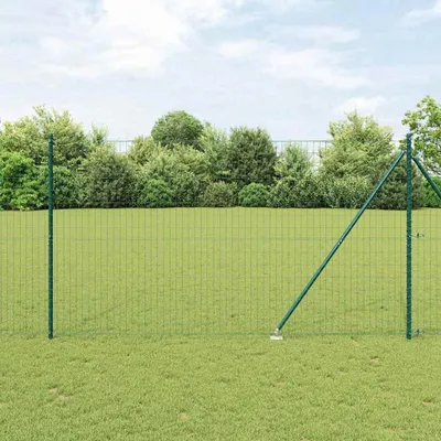 Productafbeelding van Gaashek set met palen - Tuinhek omheining - Tuin afbakenen - Verzinkt staal - 15 x 15 m - Zilver