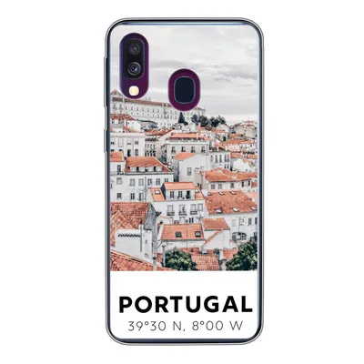 Produktbild von MuchoWow® Handyhülle Schutzhülle Hülle für Samsung Galaxy A40 Portugal - Europa - Rot - Silhouette Silikon Softcase Handy Hülle - Handy-Tasche