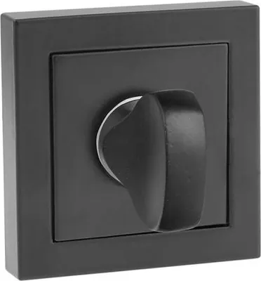 Obrázok produktu pre Štvorcová rozeta pre kľučku WC dverí, matná čierna, moderná, 52 x 52 mm