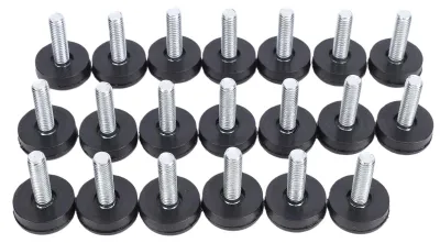 Obrázek produktu pro 20 kusů: Regulátory výšky nábytku z teflonu (PTFE) s závitem M6, protiskluzové podložky pro nábytek, slidery pro stoly, židle a skříně