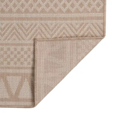 Produktbild von vidaXL Outdoor-Teppich Flachgewebe 100x200 cm Braun Gestreift