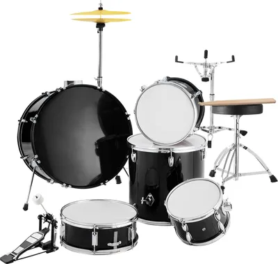 Produktbild von SucceBuy Schlagzeug für Erwachsene, 5-teilig, 22 Zoll komplettes Schlagzeug in voller Größe mit verstellbarem Thron, Ständern, Becken, Hi-Hat-Pedal und Drumsticks, Anfänger-Schlagzeug für Erwachsene