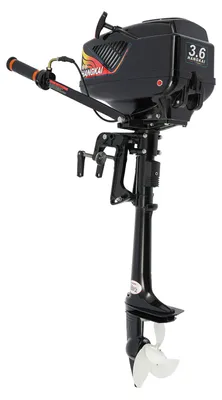 Obrázek produktu pro Zavěsný motor pro loď – 2-taktní, 3,6 koní, 55 ccm, benzínový – řízení o 360 stupňů – konstrukce proti zpětnému otáčení – manuální nastavení – vhodný pro kajaky, kanoe, čluny – černý