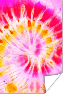 Produktbild von MuchoWow® Poster Krawattenfärbung - Rosa - Gelb 120x180 cm - Kunstposter