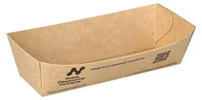 Produktbild von 240 Snacktrays, Pappe "NOTPLA" 3 cm x 3,3 cm x 10,5 cm braun