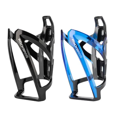 Image de Lot de 2 porte-bidons ROCKBROS en PC ultraléger (35 g) pour VTT, vélo de course et vélo pliable, noir et bleu