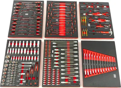 Produktbild von HBM 245-Deluxe Werkzeugset – vollständige Ausrüstung für Werkzeugwagen, Hülsen, Sicherungen, Schlüssel und Zangen – fertig Kit für Werkstatt und Autobedarf