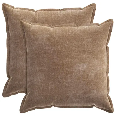 Produktbild von vidaXL Kissenbezug 2 stk. HOUTEN Braun 55 x 55 cm Chenille-Stoff
