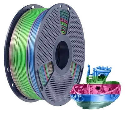 Produktbild von Sunlu PLA+ Silk Rainbow Filament, 1,75mm, 1kg - Farbton: Silk Rainbow 06