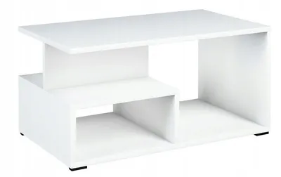 Produktbild von MATKAM Couchtisch PRIMA EX3 H45 x B90 x T51 cm, elegantes Aussehen, Einfache Montage, (Weiß)