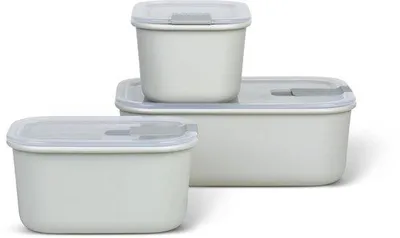 Produktbild von Ibenzoa® Frischhaltedosen-Set 3-tlg. (2×450 ml, 1×1000 ml) – luftdicht & auslaufsicher mit Klickverschluss, mikrowellen-, gefrier- & spülmaschinengeeignet, BPA-frei