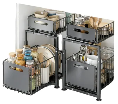 Immagine prodotto di Organizer per riporre oggetti, altezza regolabile, struttura resistente, 2 pezzi
