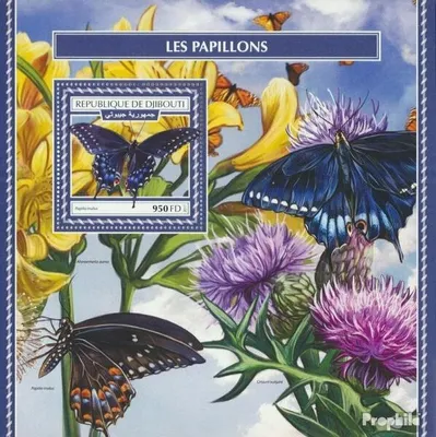 Produktbild von Briefmarken Dschibuti 2017 Mi Block 1027 (kompl. Ausg.) postfrisch Schmetterlinge