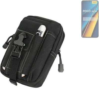 Produktbild von K-S-Trade Gürtel Tasche kompatibel mit POCO X6 Gürteltasche Holster Schutz Hülle Handy Hülle Smartphone outdoor Handy-Hülle schwarz Zusatzfächer