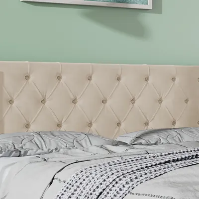 Immagine prodotto di Letto imbottito Okwish 180x200 cm, letto matrimoniale idraulico con contenitore, contenitore per biancheria, doppia fila di punte, flanella, senza materasso - beige