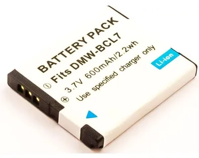 Produktbild von Akku für Panasonic LUMIX DMC-SZ10 Li-Ion 3,7 Volt 600 mAh schwarz.