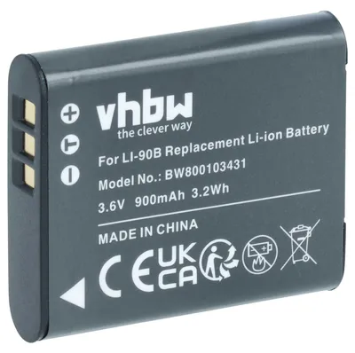 Produktbild von vhbw Akku Ersatz für Olympus Li-90B, Li-92B für Kamera (900 mAh, 3,6 V, Li-Ion)