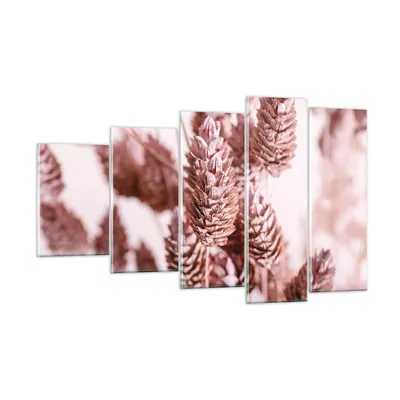 Produktbild von Bilder auf glas - 5 Teile - Getrocknet Blume Eco - 100x60cm - Glasbilder - Wandbilder - Bilder - zum Aufhängen bereit - Wanddekoration aus Glas - Glas Bilder - Wandbild auf Glas - GEG100x60-4912