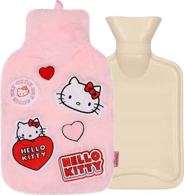 Produktbild von Hello Kitty hellrosa Thermofor mit weichem Überzug, pelzig, groß, Naturkautschuk 1,75 l
