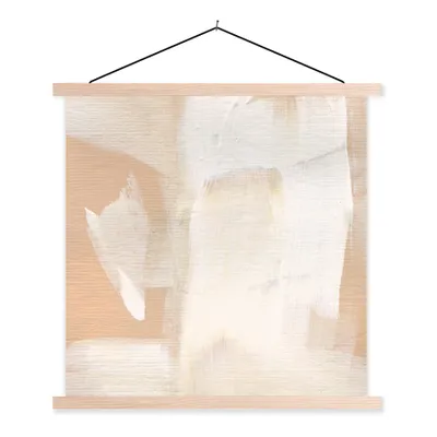 Produktbild von MuchoWow® Textilposter Farbe - Weiß - Abstrakt 60x60 cm mit holzfarbenen Rahmen - Wanddekoration