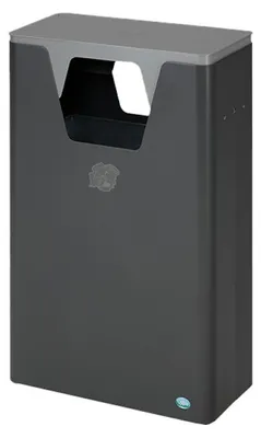 Produktbild von Robuster Wertstoffsammler mit abnehmbarem Deckel | 60 Liter, HxBxT 82,5x50x25cm | Verzinkter Stahl | Silber