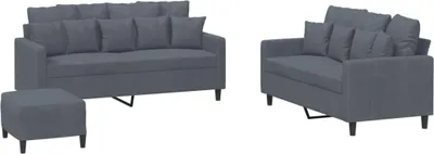 Obrázok produktu pre vidaXL 3-dielna sedacia súprava s vankúšmi Dark Grey Velvet