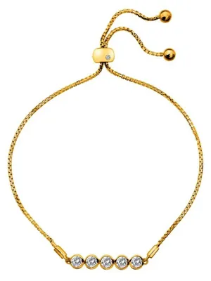 Immagine prodotto di Affascinante bracciale placcato oro con topazio e diamante naturale DL699